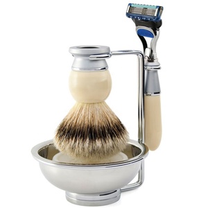 Kit de Afeitadora Manual Desechable Clásica Profesional de Doble Hoja, Juego de Navaja de Afeitar Recta en Caja, Cepillo para Barba, Correa de Afilado, Barbero - Product Image 6
