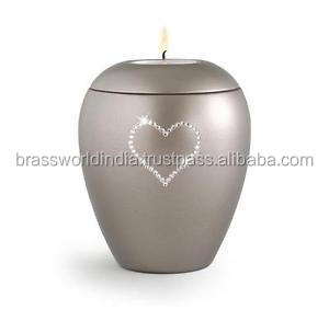 Simple Black American Style Metal Tealight Holder Cremation <b>Urn</b> by Brassworld India Funeral Supplies - Product Image 5