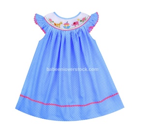 Hermoso Vestido Largo con Cuello Redondo y Bordado a Mano, Transpirable, 100% Algodón, Animales del Arca de Noé, para Niñas, Fiesta de Verano, Cumpleaños, ODM - Product Image 3