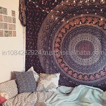 Psychedelic Intricate Floral Design Tapestry