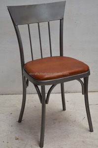 Siège en cuir moderne industriel avec cadre en fer Banquet Café Restaurant Bureau Maison Villa Appartement Chaises de salon d'extérieur - Product Image 4