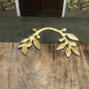 Plateau de service en bois fait à la main, avec poignée en métal, décoration intérieure, - Product Image 2