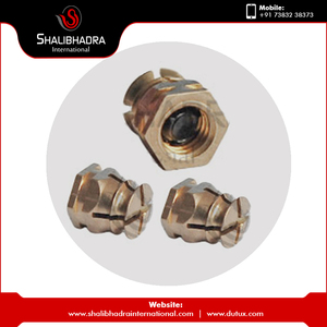 Brass Spread Insert Nut M3 Thread Polished Hex Design Copper Based <b>Fastener</b> Manufactured in India High Strength Durable Use - Product Image 6