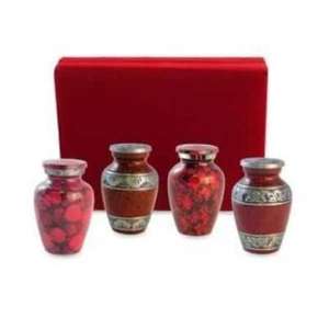 Juego de urnas de cremación con caja de terciopelo para cenizas funerarias, Juego de 4 urnas de Metal/aluminio, color blanco, conmemorativo - Product Image 2