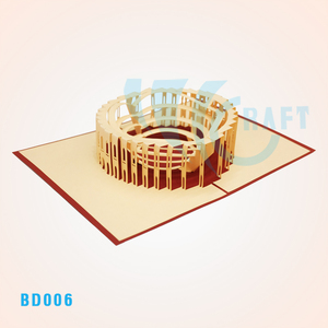COLOSSEUM 3D Pop up Tarjeta de felicitación Construcción Recuerdo de papel hecho a mano de Vietnam - Product Image 1