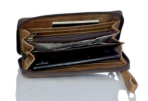 Broderie à la main en cuir véritable Couleur marron Pochette à monnaie Portefeuilles pour femmes Sacs à main Pochettes Pochettes pour femmes et dames - Product Image 2