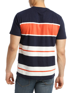 T-shirts d'été décontractés à manches courtes en maille rayée anti-boulochage pour hommes, coupe ajustée, personnalisables avec logo, grandes tailles – Vente chaude - Product Image 3
