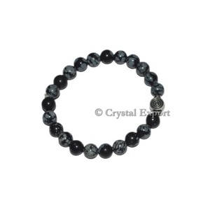 Gemstone Snowflake Obsidian Bracelets with Chokoreiki - Product Image 1
