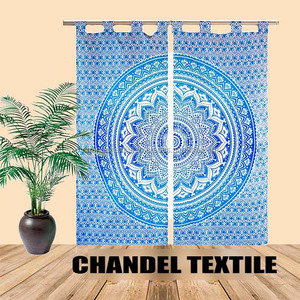Indien Ombre Mandala Fenêtre Rideaux Boho Décoratif Coton Drapé Balcon Chambre Décor 2 PC Ensemble Bohème Stores pour Tenture Murale - Product Image 2