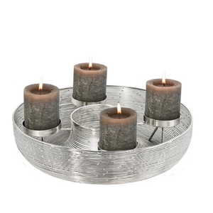 Candelabro portavelas Pilar de Metal corona de Adviento - Product Image 1