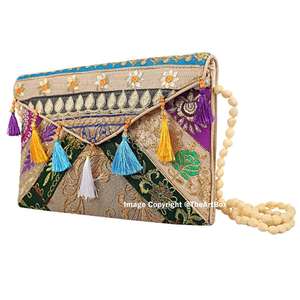 Sac à bandoulière en coton 100% fait à la main, style bohème indien Banjara, multicolores, brodé, sac à main - Product Image 3