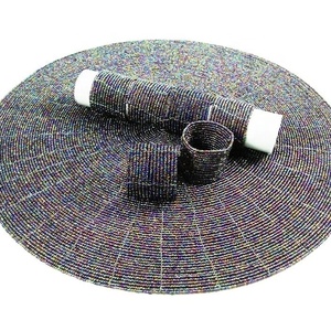 Ensemble de six anneaux de serviette décoratifs en perles de cristal, multifonctionnels, pour la décoration de table à dîner. - Product Image 4