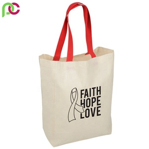 Sac fourre-tout d'épicerie en coton réutilisable écologique Logo de l'entreprise personnalisé imprimé Prix raisonnable du fabricant - Product Image 3