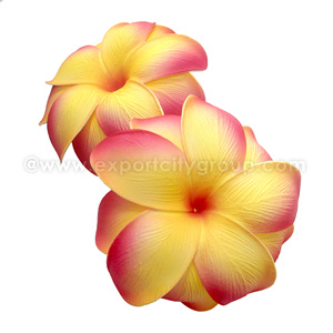 Flor de espuma de plumeria frangipani doble con accesorios para el cabello de hojas de tela - Product Image 5