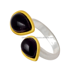 Anillo DE PLATA 925 con piedras preciosas de ónix negro Natural, anillo Chapado en plata, forma de corte de pera, anillo de moda, fabricación al por mayor, joyería, CASA DE PLATA - Product Image 2