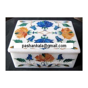 Caja de mármol con incrustaciones, diseño bonito - Product Image 1