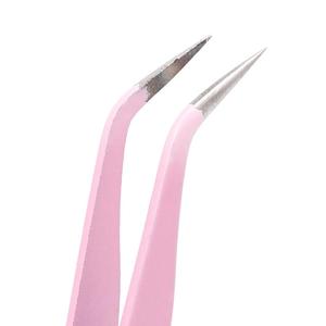 WHOLESALE Set of 2 Professional Stainless Steel Pink Steel Straight Bend Tweezer Nippers For Eyelash <b>Extensions</b> <b>Nail</b> Art 2026 - Product Image 6