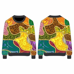 Sudadera con capucha de sublimación y cuello redondo de invierno largo de talla grande personalizada con bordado y patrón sólido para hombres/mujeres - Product Image 3