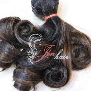 Máquina de extensión de cabello humano alineada con cutícula virgen 100%, paquetes ondulados Funmi de la fábrica de cabello de Vietnam - Product Image 4