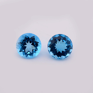 Piedras preciosas semipreciosas de forma redonda de pera suelta de Topacio Azul suizo Natural de alta calidad para la fabricación de joyas precio al por mayor - Product Image 1