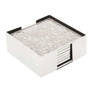 <b>Silver</b> Square <b>Coasters</b> Set of 6 Piece - Product Image 1