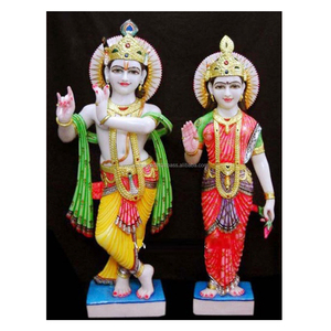 Diosa Radha Krishna Murti, mármol hecho a mano - Product Image 1