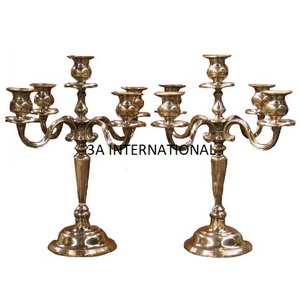 Decoración de mesa de comedor, decoración de boda, candelabros modernos de lujo de oro, portavelas Chapado en cobre, 5 brazos - Product Image 1