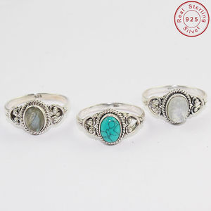 Best Selling Luxury Natural Multi Gemstone 925 Sterling Silver Filigree Boho Ring Custom Handmade Wholesale Silver <b>Jewelry</b> - Product Image 2