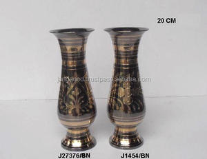 แจกันอินเดียแบบดั้งเดิมทำจากทองเหลือง,แจกันดอกไม้สีเหล็กสำหรับตกแต่งบ้านแจกันดอกไม้ทองเหลืองอินเดีย - Product Image 2