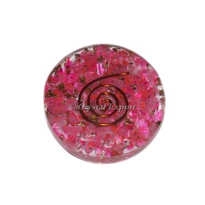 Pink Crystals <b>Orgonite</b> Disc - Product Image 1