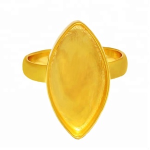 Chapado en oro sólido. Plata de Ley 925 Hecho a mano Marquesa Forma Anillos ajustables Fabricante de joyería - Product Image 1