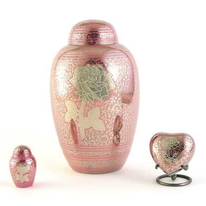 Dôme de fleurs dorées gravées, métal commémoratif, laiton/aluminium, adultes, cendres funérailles humaines, urnes de crémation, Style américain/européen - Product Image 4