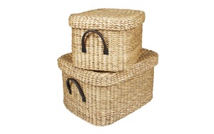 Latest Collection Hand-Weaving Water Hyacinth Storage <b>Basket</b> Cheap Products for Daily Use Boxed Packing for Bulk Buying - Product Image 4