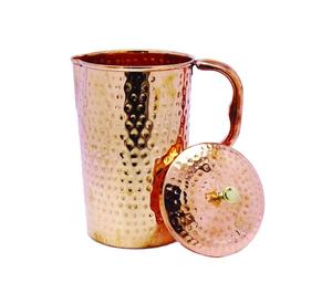 Jarra de cobre martillado con acabado pulido brillante, jarra de almacenamiento de agua para el hogar, restaurante, Hotel, uso decorativo, jarra de cobre - Product Image 1