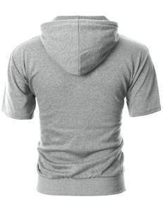 เสื้อฮู้ดมีซิปทรงสลิมฟิตแขนสั้นน้ำหนักเบาผ้าฟลีซผ้าโพลีเอสเตอร์สีพื้น - Product Image 2