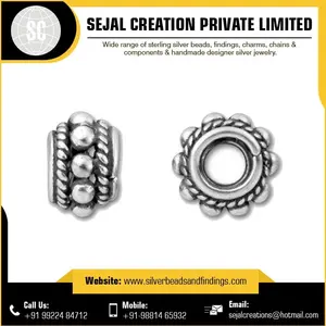 Perles en vrac en argent sterling massif d'approvisionnement d'usine pour les bijoux pour l'artisanat en métal - Product Image 3