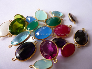 Connecteur et pendentif en pierre précieuse plaqué or Hydro Bezel Charm Bijouterie et composants - Product Image 3