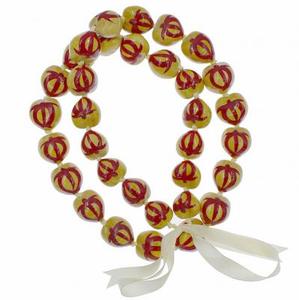 Hawaiian Lei Kukui dado <span class=keywords><strong>Collana</strong></span> <span class=keywords><strong>con</strong></span> il Rosso <span class=keywords><strong>Tartaruga</strong></span> Dipinto A Mano - Product Image 1
