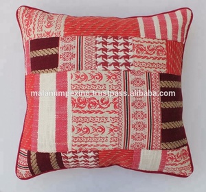 Housse de coussin indienne en gros, faite à la main, carrée, patchwork, 100 % coton, avec fonctions de massage, style uni amovible pour adultes et hôtels - Product Image 5