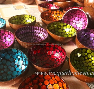 โมเสคแม่ของเพิร์ลแล็คเกอร์ชามมะพร้าวจากเวียดนาม - Product Image 2