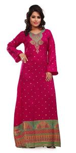 Vestido largo de Abaya antiarrugas con manga acampanada, caftán con estampado de Dubái - Product Image 2