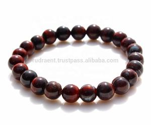 Pulsera de Piedras Preciosas de Ojo de Tigre Rojo Natural con Cuentas Clásicas para Hombre y Mujer - Regalo de Aniversario de Bodas y Fiesta - Product Image 3
