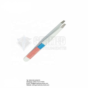 Fabricant fournisseur pince à épiler de haute qualité personnalisée drapeau britannique pointe inclinée poils de sourcils pince à épiler beauté par Germed Enterprises - Product Image 5