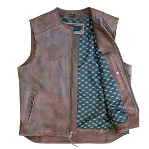 Gilet de moto en cuir véritable de qualité supérieure pour homme, gilet durable avec look motard classique, coupe confortable et caractéristique imperméable - Product Image 2