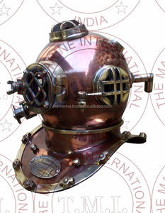 Acero macizo y latón 18 \ "cobre antiguo casco de buceo náutico Escritorio de oficina y estante decoración técnica de fundición - Product Image 2