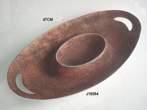 Vente en gros de plateau d'immersion en aluminium moulé de haute qualité avec poignée émail en cuivre style brut décoration d'intérieur en métal - Product Image 3