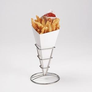 Panier à cône en argent de haute qualité, support en métal galvanisé, décoratif de cuisine - Product Image 2