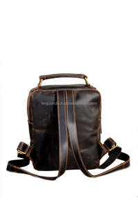 Sacs à dos en cuir à la mode Designer de luxe célèbre Logo personnalisé unisexe Vintage plaine hommes femmes sac à dos en cuir véritable - Product Image 2