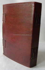 Custom Logo Large Leather Bound Agenda Journal Writing Notebook Rustic Vintage Style Hardcover <b>Travel</b> <b>Diary</b> - Product Image 3