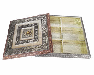 Caja de madera decorativa hecha a mano con diseño de elefante gemelo antiguo, plato de fruta seca, regalo de boda, a buen precio - Product Image 1